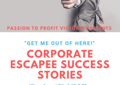 Email for Get Me Out of Here! Corporate Escapee Success Stories Night